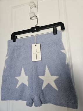 NWT Moon & Madison Light Blue Star Knit Shorts Size Small